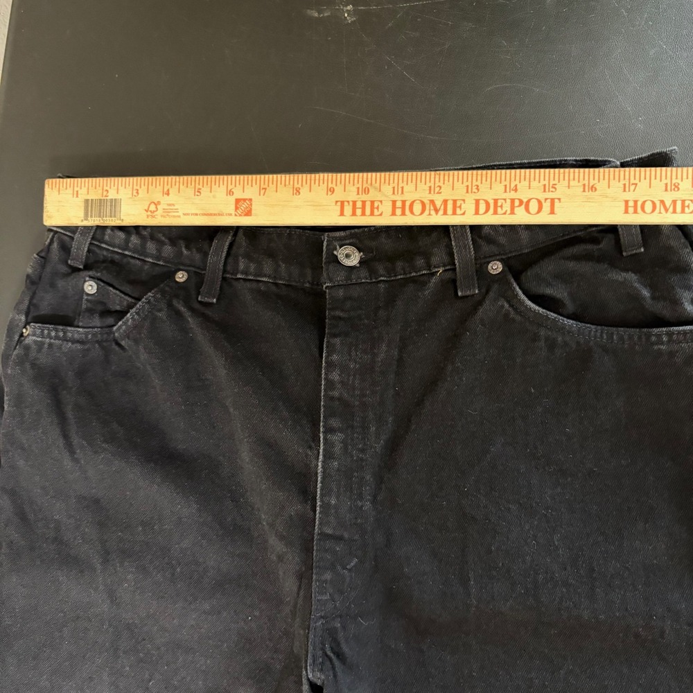 Vintage 90s Levis 550 Black Relaxed Fit Jeans Mens 38x32 Orange Tab Made in USA - Picture 10 of 16